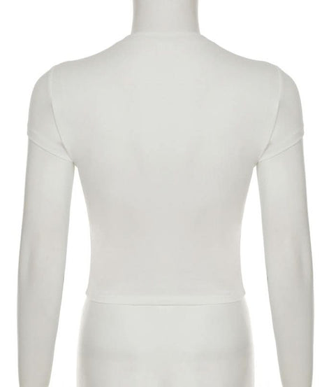 New York Rose & Red Star Graphic Fitted Tee - Women's Edgy Y2K Street Style Top