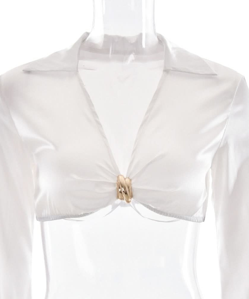 Luxurious White Satin Draped Maxi Skirt & Crop Top Set - Your Fall & Holiday Event Glam