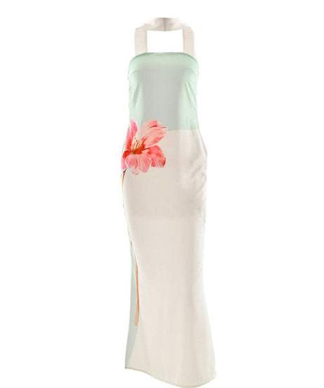 Elegant Tropical Bloom Halter Maxi Dress – Your Fall Getaway & Resort Essential