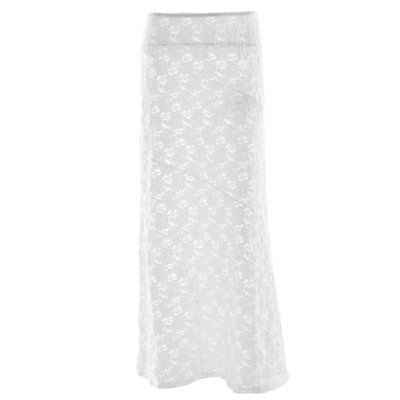 Fall Glam Black Lace Maxi Skirt - Sheer Elegance for Halloween & Holiday Parties