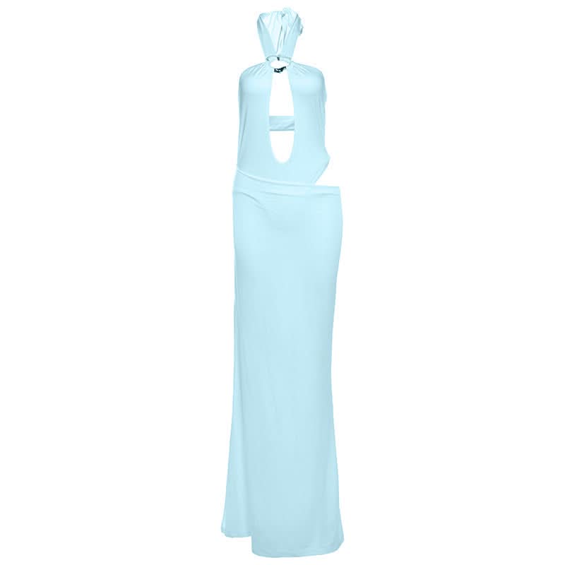 The "It" Girl Halter Cutout Maxi Dress - Chic & Daring for Fall Getaways & Holiday Events