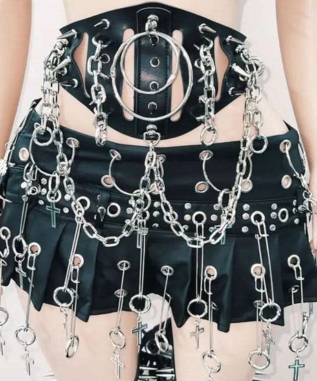 Unleash Your Edge: Spiked PU Leather Rave Bra Top & Choker Set - Perfect for Halloween, Festivals & Club Nights