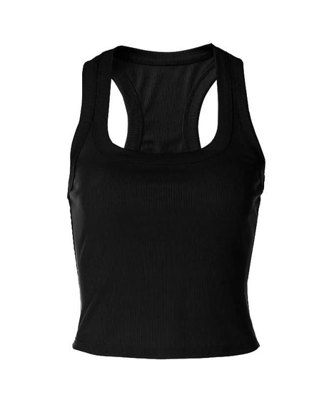Effortless Chic Ribbed Racerback Crop Tank – Fall U-Neck Layering Essential