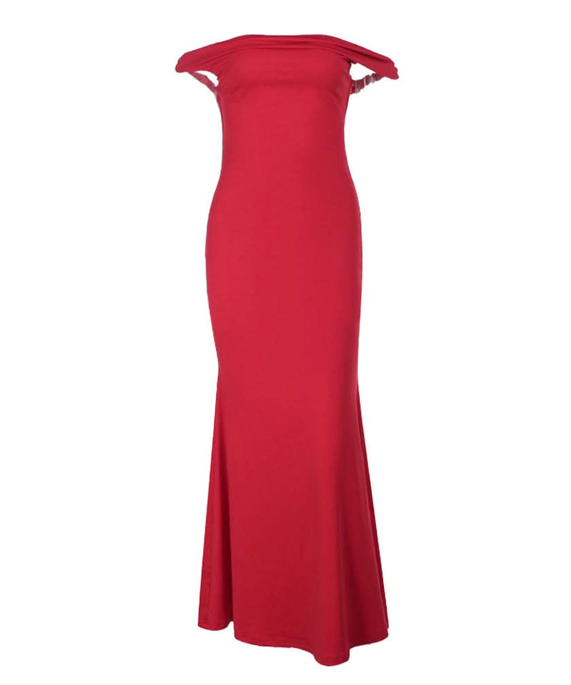 Siren Red Off-the-Shoulder Mermaid Gown - Fall & Holiday Party Elegance