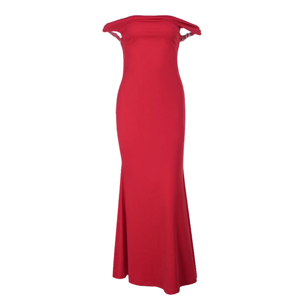 Siren Red Off-the-Shoulder Mermaid Gown - Fall & Holiday Party Elegance