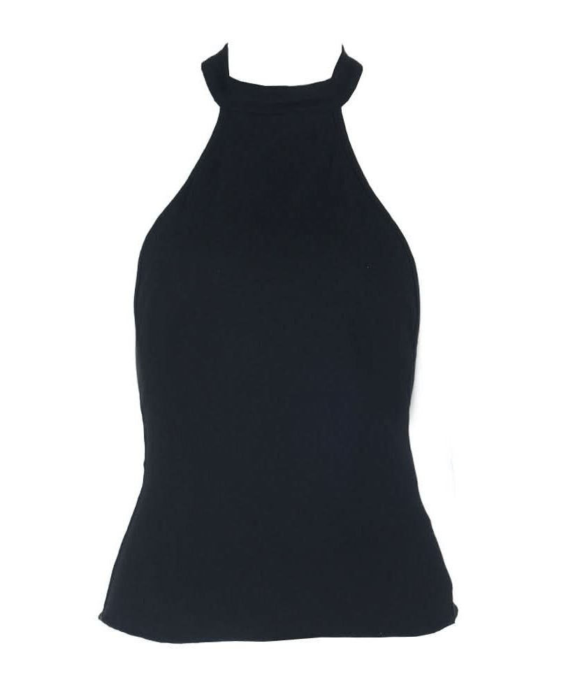 Elevated Black Halter Backless Top - Fall Chic & Ready for Holiday Parties