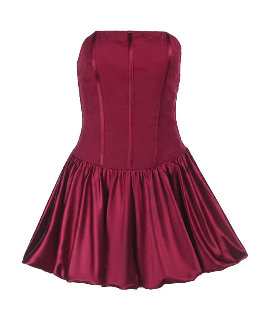 Burgundy Velvet & Satin Corset Mini Dress - Your Must-Have for Fall & Holiday Parties