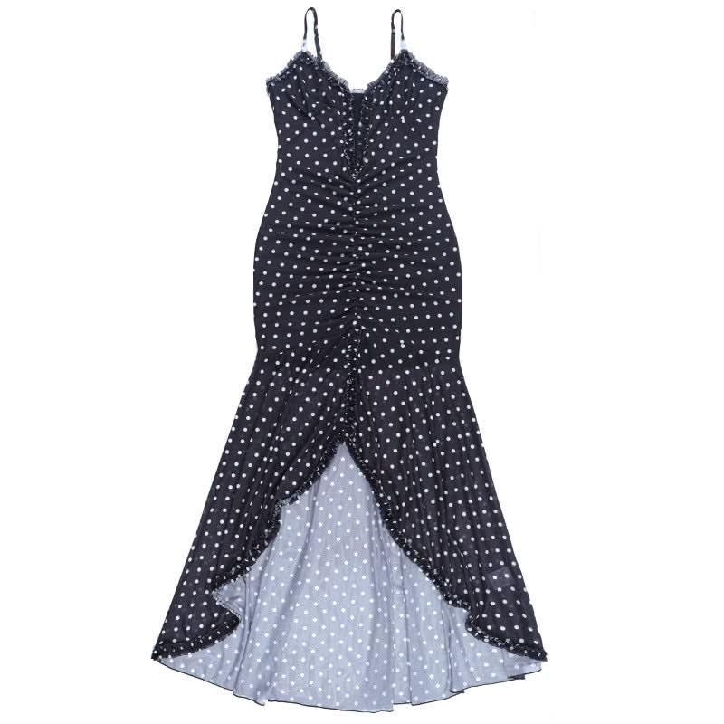 Vintage Glam Polka Dot Ruched Mermaid Midi Dress - Your Fall & Holiday Party Statement