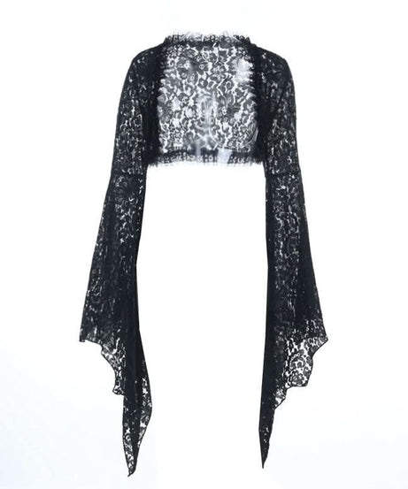 Dramatic Black Lace Bell Sleeve Shrug – Your Ultimate Fall, Halloween & Holiday Layering Essential
