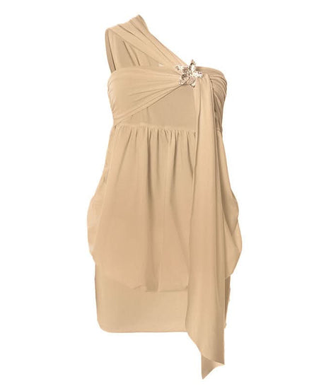 Effortless Goddess: White One-Shoulder Starfish Mini Dress - Your Chic Resort & Holiday Getaway Essential