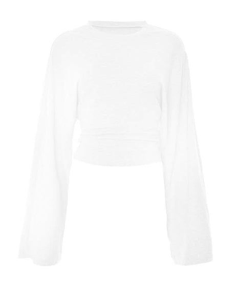 Effortless Fall Style: Women's Dolman Sleeve Cinched Waist Cotton Knit Top