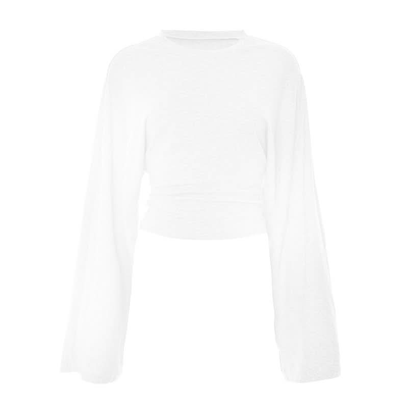Effortless Fall Style: Women's Dolman Sleeve Cinched Waist Cotton Knit Top