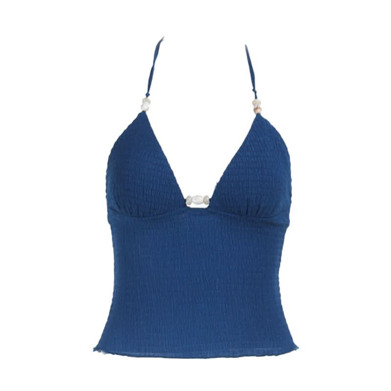 Chic Seashell Halter Ruched Top - Your Perfect Resort & Vacation Getaway Essential