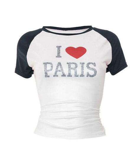 Fall Wanderlust: I ❤️ PARIS Chic Raglan Tee for Women - Cozy Comfort & European Style