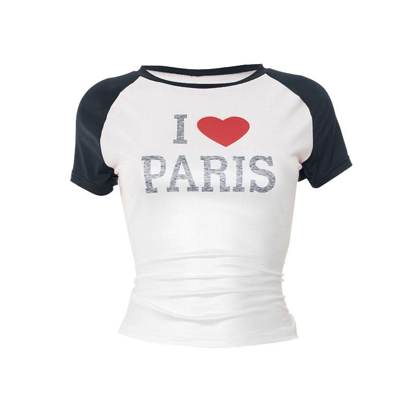 Fall Wanderlust: I ❤️ PARIS Chic Raglan Tee for Women - Cozy Comfort & European Style