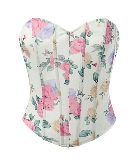 Autumn Rose Sweetheart Corset Top - Chic Floral & Flattering for Fall