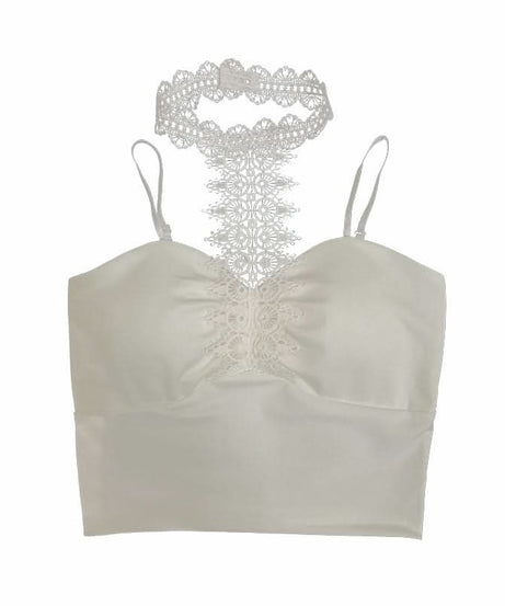 Edgy Black Lace Halter Crop Top - Fall Fashion & Halloween Style