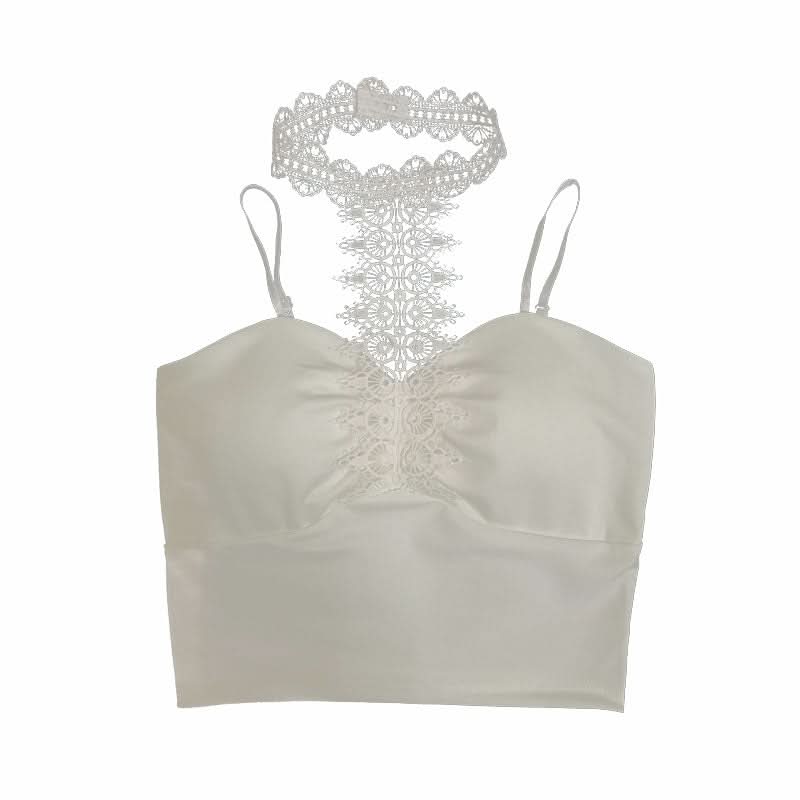 Edgy Black Lace Halter Crop Top - Fall Fashion & Halloween Style