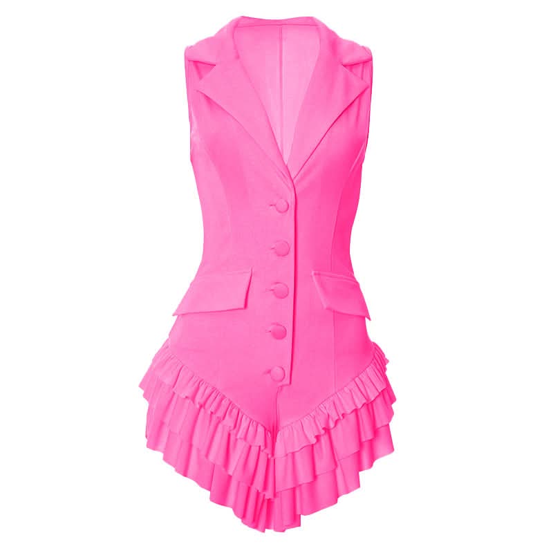 Butter Yellow Tailored Ruffle Romper - Your Chic Fall Statement Playsuit