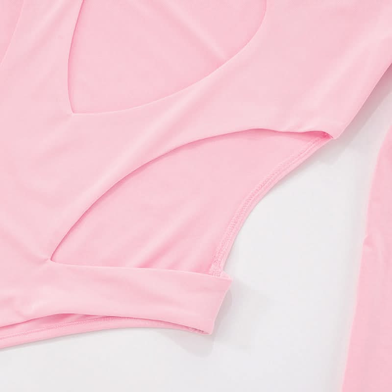 Slay the Night: Black Cut-Out Long Sleeve Romper with Strappy Detail - Fall Party & Clubwear