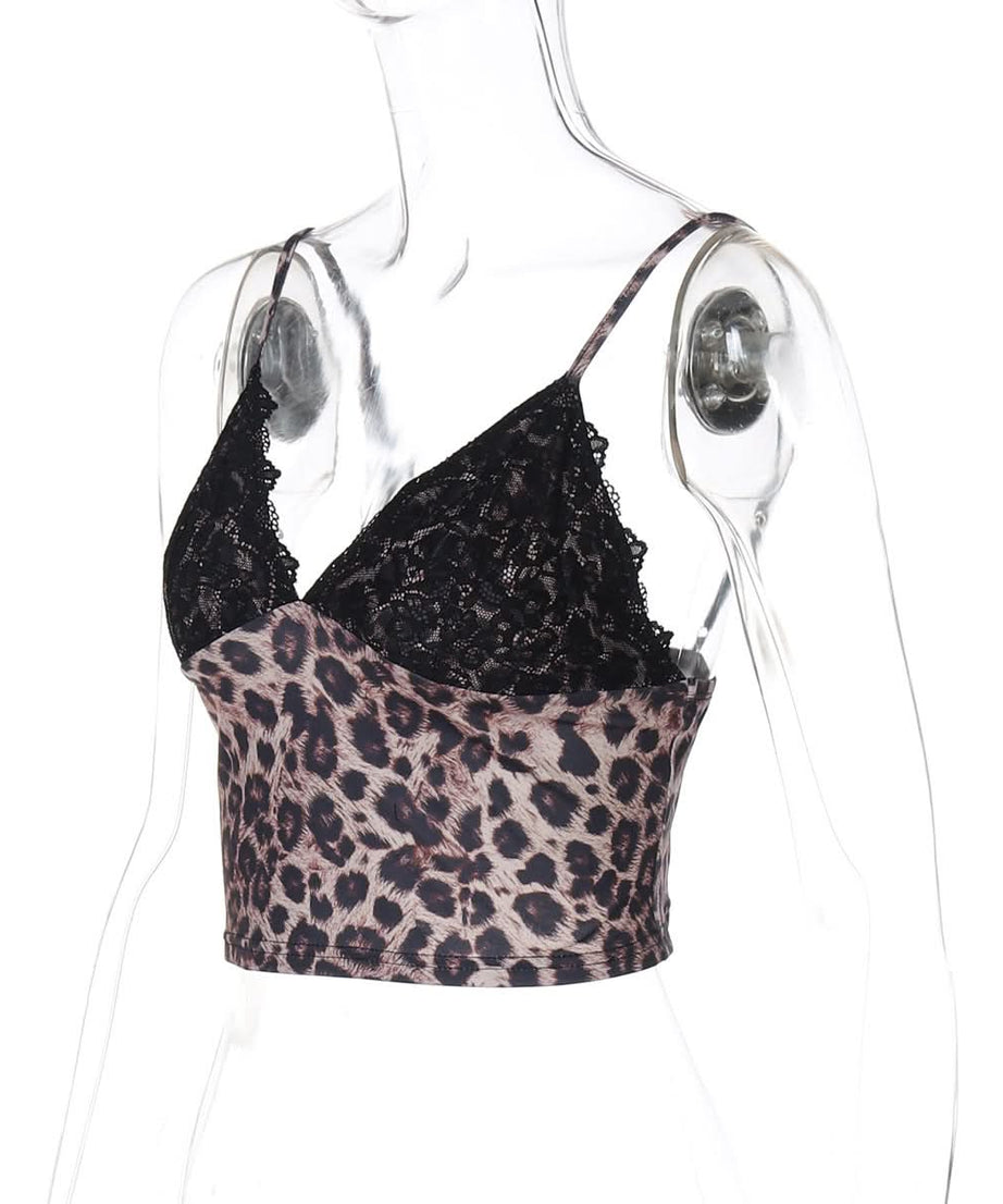 Untamed Style: Leopard Print Lace Trim Cami Top | Essential Fall Layering & Night Out Staple