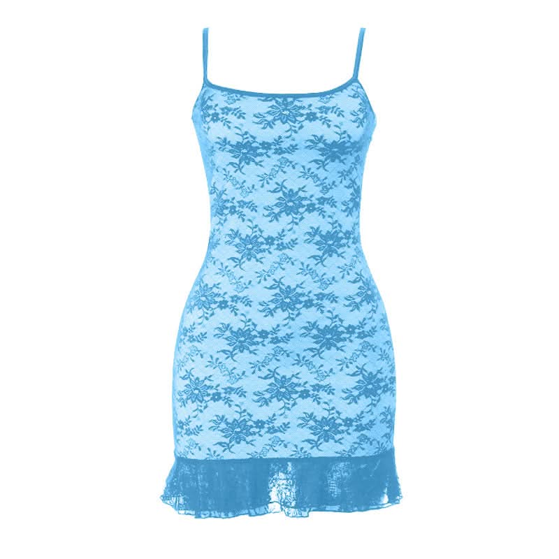 Alluring Black Floral Lace Slip Mini Dress - Chic Bodycon Cami for Fall Nights & Holiday Parties