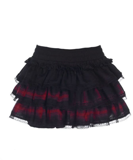 Gothic Blue Plaid Corset Mini Dress - Ruffled Alt Fashion for Halloween & Fall