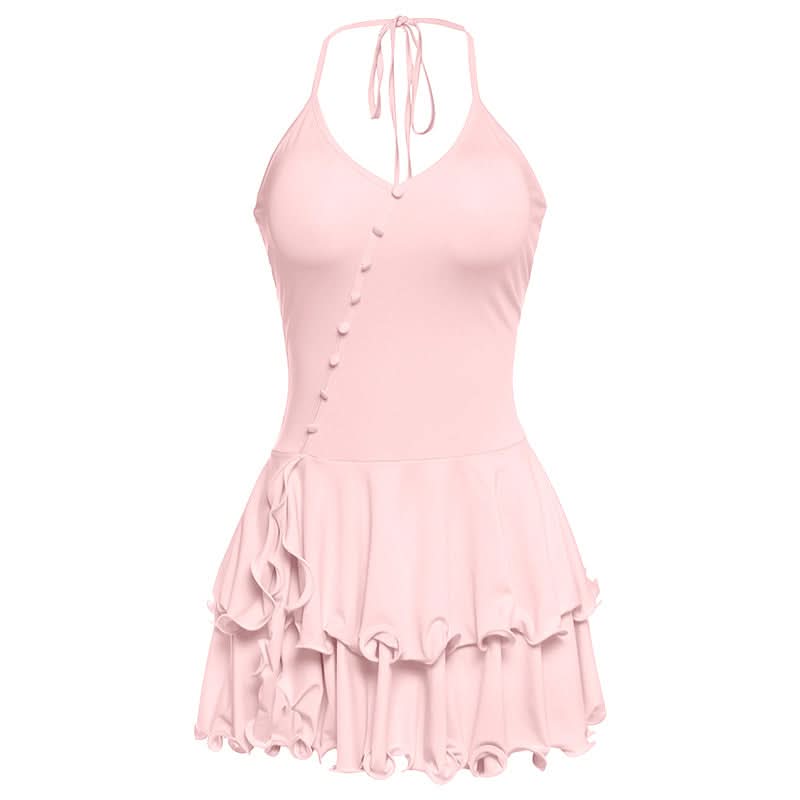 Flirty Sky Blue Ruffle Halter Mini Dress - Your Must-Have for Sunny Getaways & Resort Chic