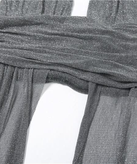 Dazzling Silver Shimmer Halter Plunge Top – Your Fall & Holiday Party Statement