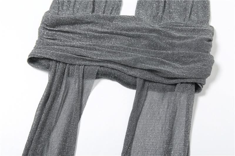 Dazzling Silver Shimmer Halter Plunge Top – Your Fall & Holiday Party Statement