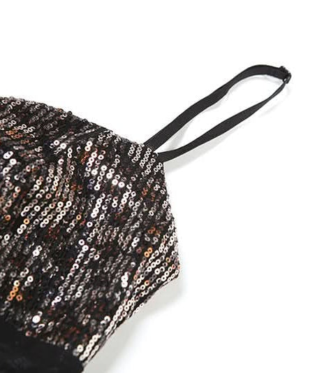 Sparkle & Slay: Sequin Mesh Corset Cami Top - Perfect for Halloween, Fall Parties & Holiday Glam!