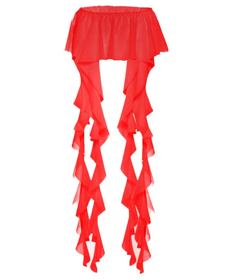 Fiery Red Ruffle Fringe Waist Wrap - Festival, Rave & Halloween Statement