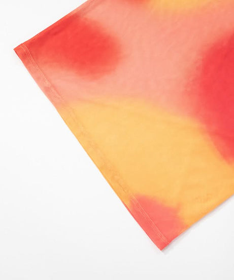 Vibrant Sunset Ombre Mesh Tube Maxi Dress - Sheer Resort & Getaway Style