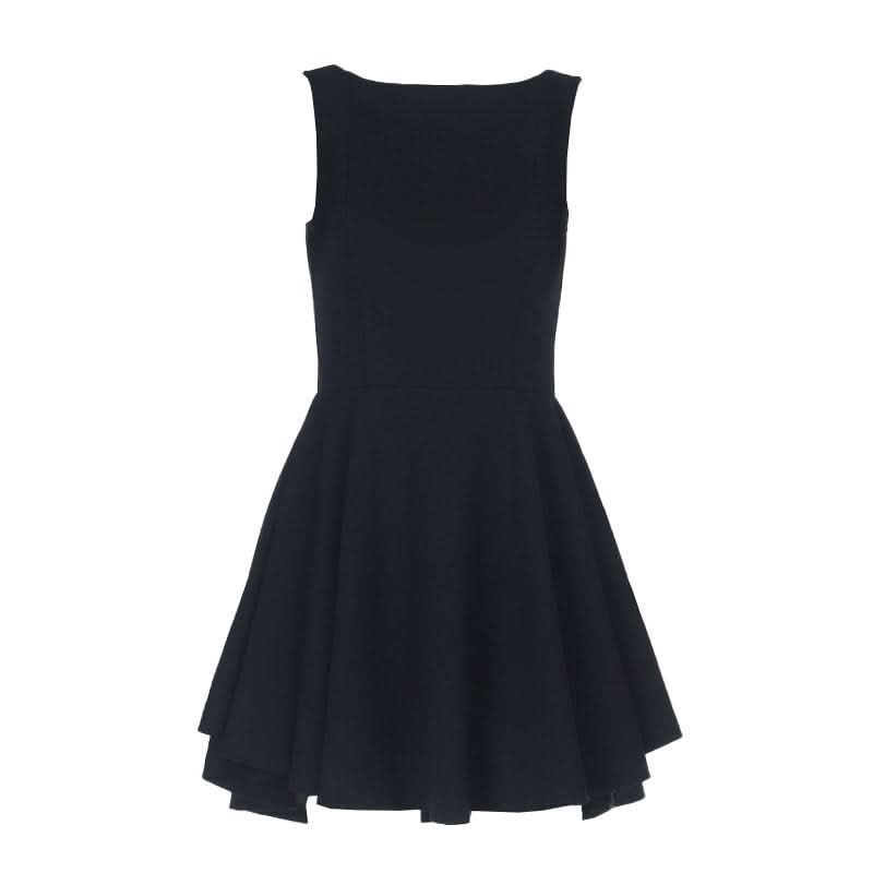 The Essential LBD: Chic Backless Skater Mini Dress for Fall Parties & Date Nights