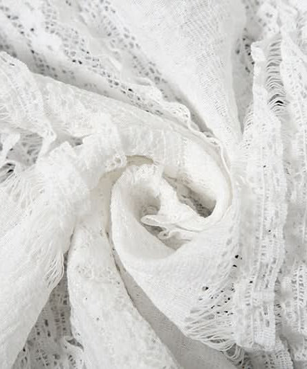 Effortless Chic White Lace Maxi Skirt - Bohemian Ruffle Tiered Flowy Style for Fall & Resort Getaways