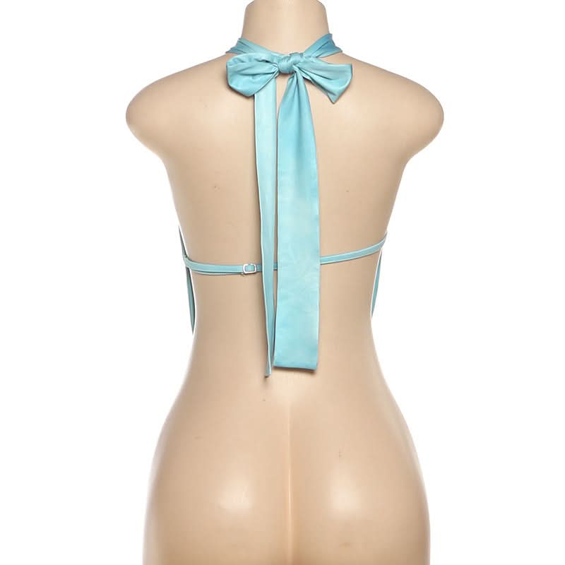 Ocean Siren Draped Satin Halter Top - Chic Shell Clasp & Backless for Resort & Holiday Escapes