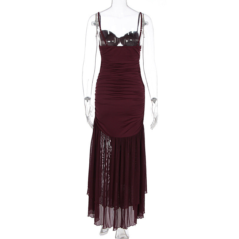 Stunning Merlot Ruched Cutout Maxi Dress - Your Go-To for Fall Galas & Holiday Soirees