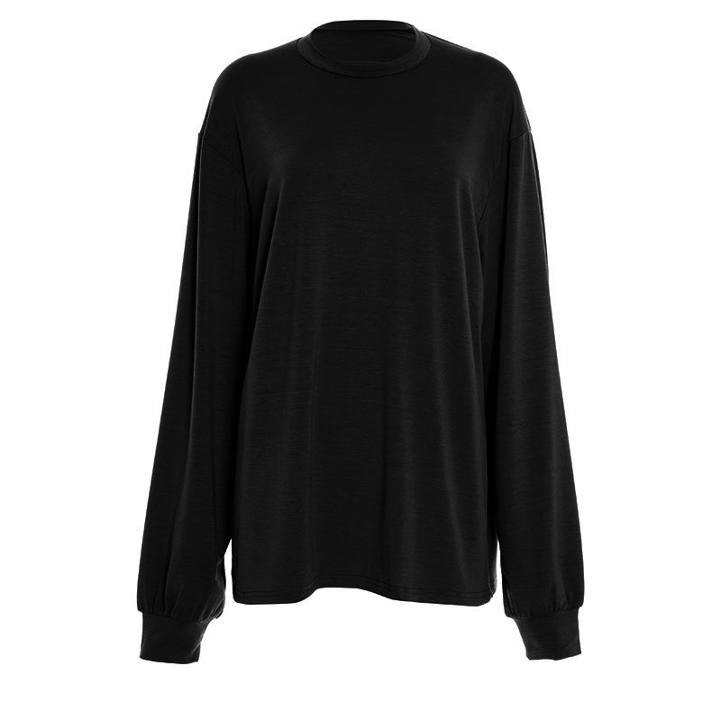 Fall Chic Cut-Out Back Long Sleeve Top - Open Shoulder & Back Style