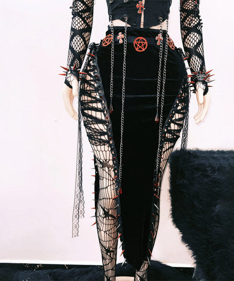 Unleash Your Edge: Spiked Gothic Punk Corset Top - Halloween & Clubwear