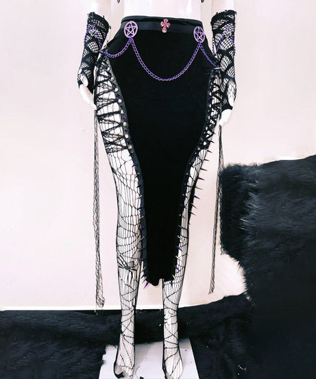 Purple Reign Spiked Gothic Pentagram Bustier Top | Halloween, Festival & Rave Ready