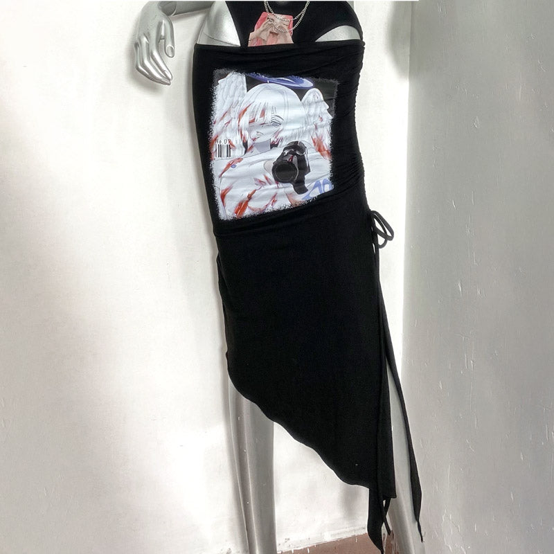 Dark Romance Bat Wing Rhinestone Bodysuit - Edgy Cutout Clubwear & Halloween