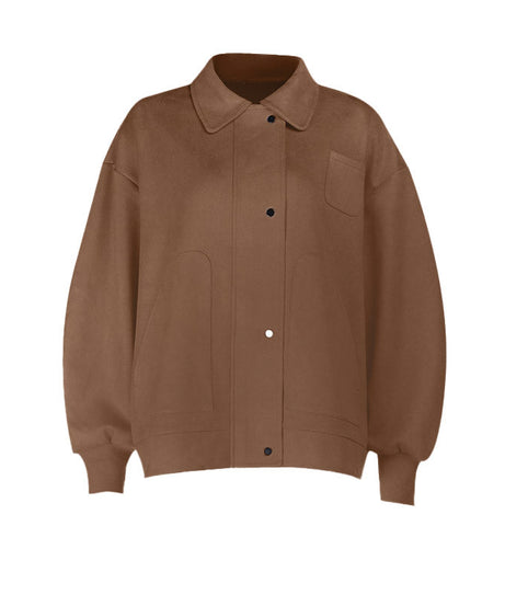 Effortless Fall Chic: Soft Suede-Feel Sky Blue Shacket for Women