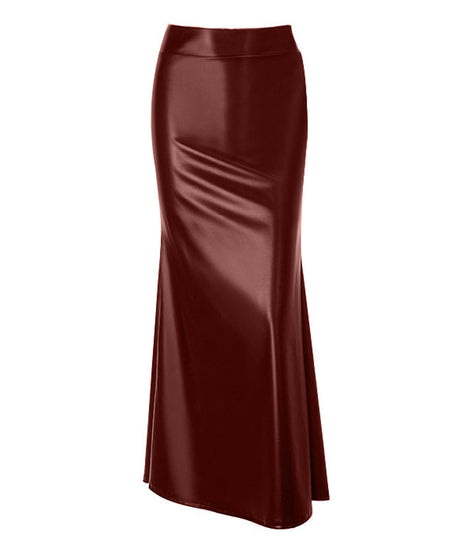Sleek Black Faux Leather Maxi Skirt - Chic Fall & Holiday Statement for Women