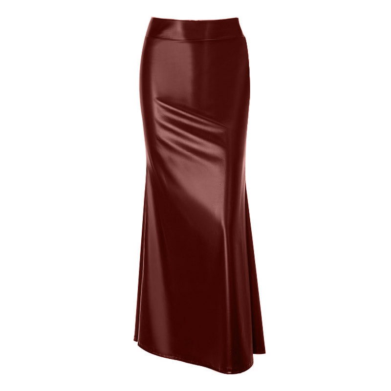Sleek Black Faux Leather Maxi Skirt - Chic Fall & Holiday Statement for Women