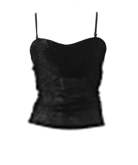 Chic Fall Nights: Adjustable Stretch Corduroy Backless Cami Top