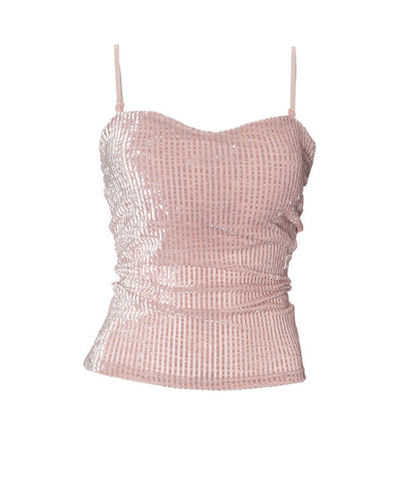 Chic Fall Nights: Adjustable Stretch Corduroy Backless Cami Top