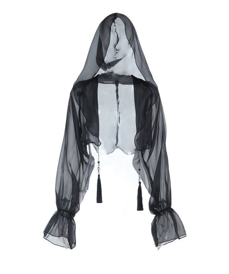 Enchanting Gothic Sheer Bolero Top - Dramatic Sleeves for Halloween & Fall Parties