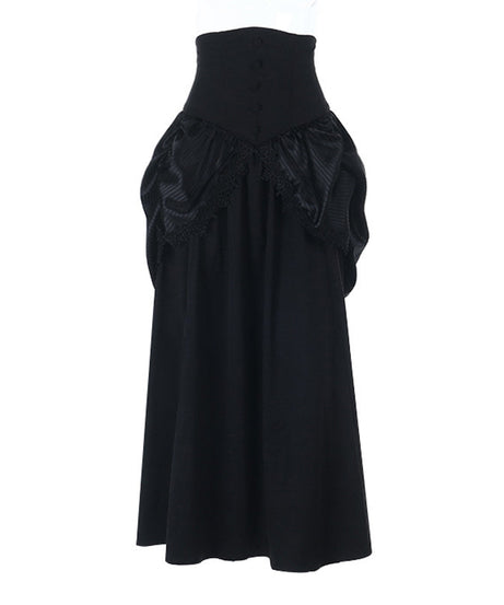 Victorian Gothic Ruffled Maxi Dress - Elegant Black Gown for Halloween, Fall Formals & Dark Academia