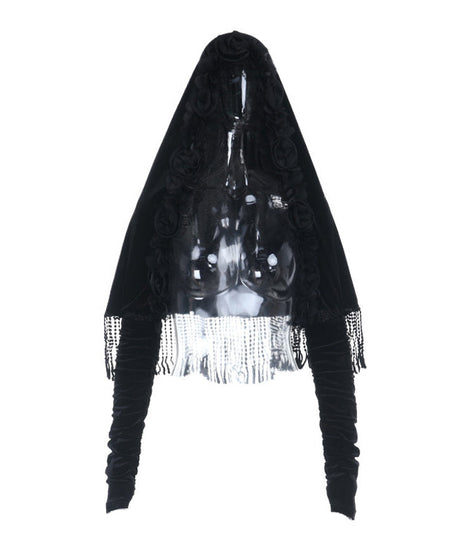 Enchanted Rose Velvet Hooded Shrug - Gothic Vampire Halloween Glamour