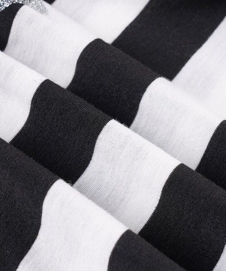 Shimmer & Stripes: Chic Off-Shoulder Floral Dolman Top for Fall & Holiday